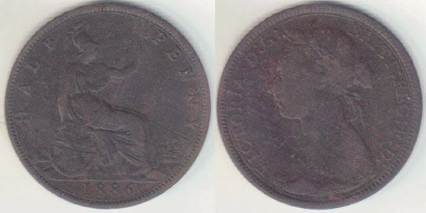 1886 Great Britain Half Penny A004697